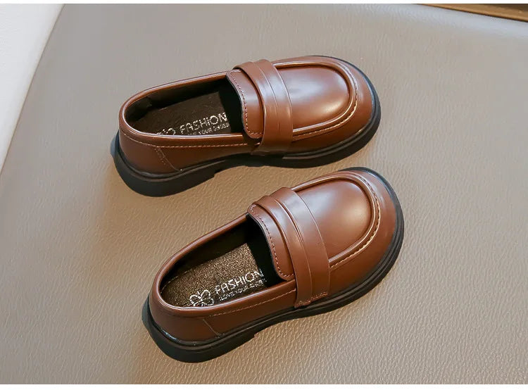Children Leather Shoes for Boys Girls Kids Loafers Slip-on School Flats Casual Sneakers for Wedding Formal Occasions Party 23-35