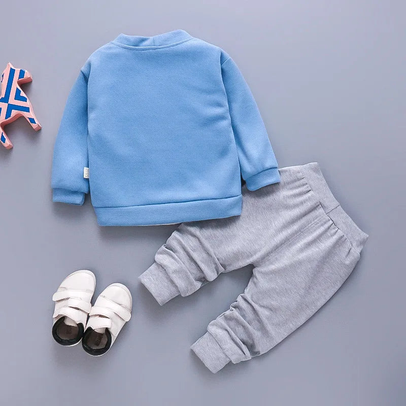 Conjunto de ropa para bebés y niñas pequeñas, primavera, otoño, pana, dibujos animados, conjuntos de ropa para niños, chaquetas con capucha y pantalones, traje para niños de 0 a 5 años