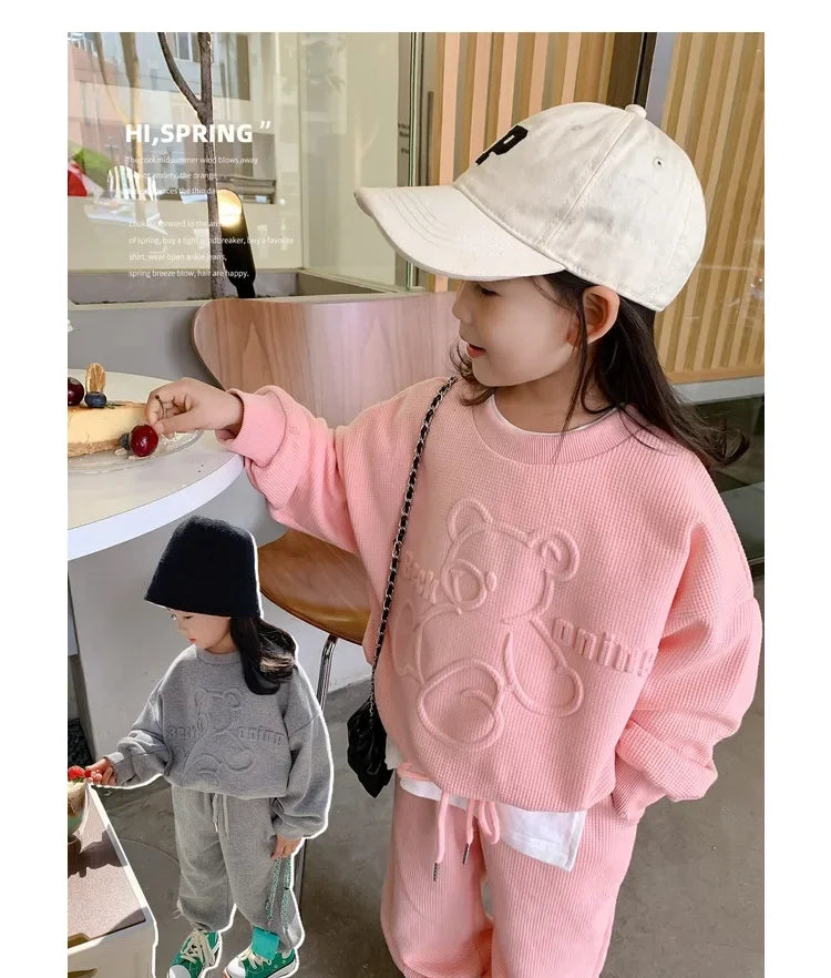 Children's Clothing Sets Letter Print Sweatshirt + Tank Top + Pants 3pcs Baby Girl Clothes for 2 To 7 Years Baby Girl Outfit Set
