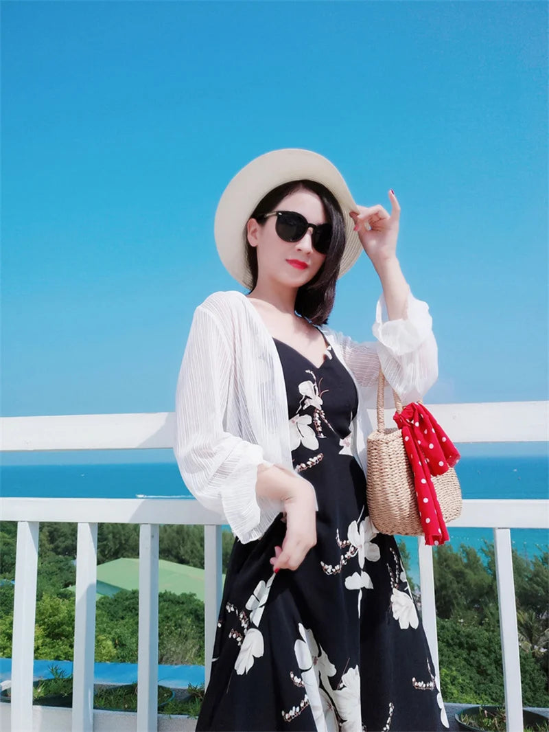 2024 Family Matching Outfits Dresses Summer Mother Daughter Dress Fashion Clothing Girl Mom Daughter Chiffon Beach Dress Clothes