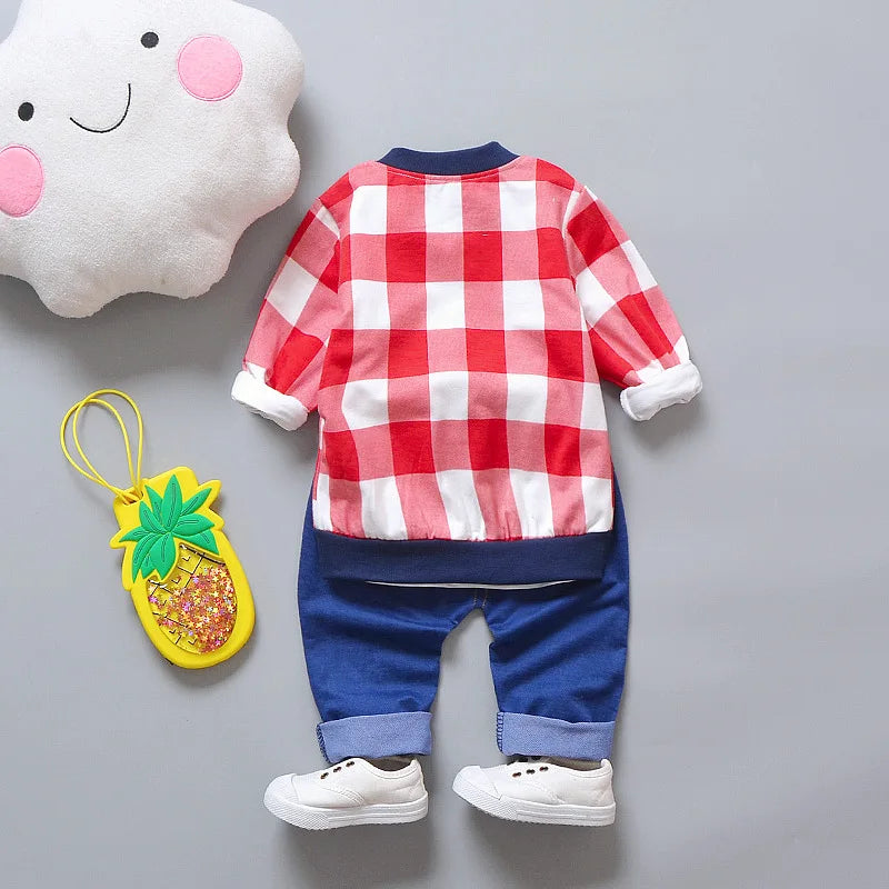 Conjunto de ropa para bebés y niñas pequeñas, primavera, otoño, pana, dibujos animados, conjuntos de ropa para niños, chaquetas con capucha y pantalones, traje para niños de 0 a 5 años
