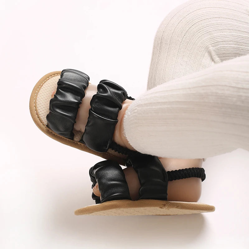 Solid Color Baby Sandals For Summer Soft Soled Non Slip Baby Walking Shoes For 0-18 Months Breathable And Anti Drop Shoes