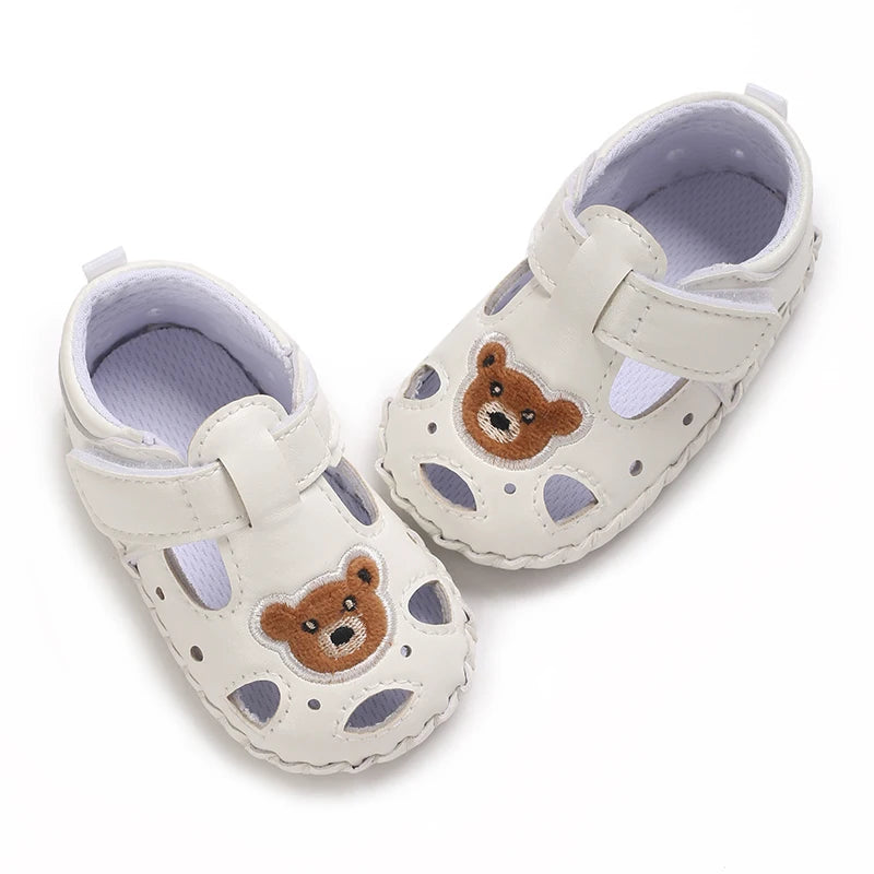 Breathable New Cute Little Bear Baby Sandals Infant Girls Shoes Princess Rubber Sole Non-slip Toddler First Walkers
