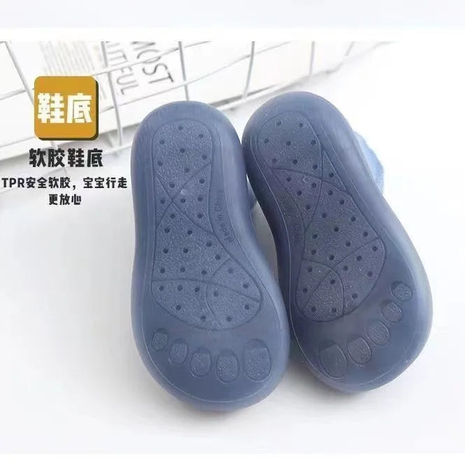 Baby Shoes Socks Anti-slip Cartoon Animal Fox Shoes Infant Girls First Walkers Boy Soft Sole Rubber Outdoor Toddler Pink Shoes