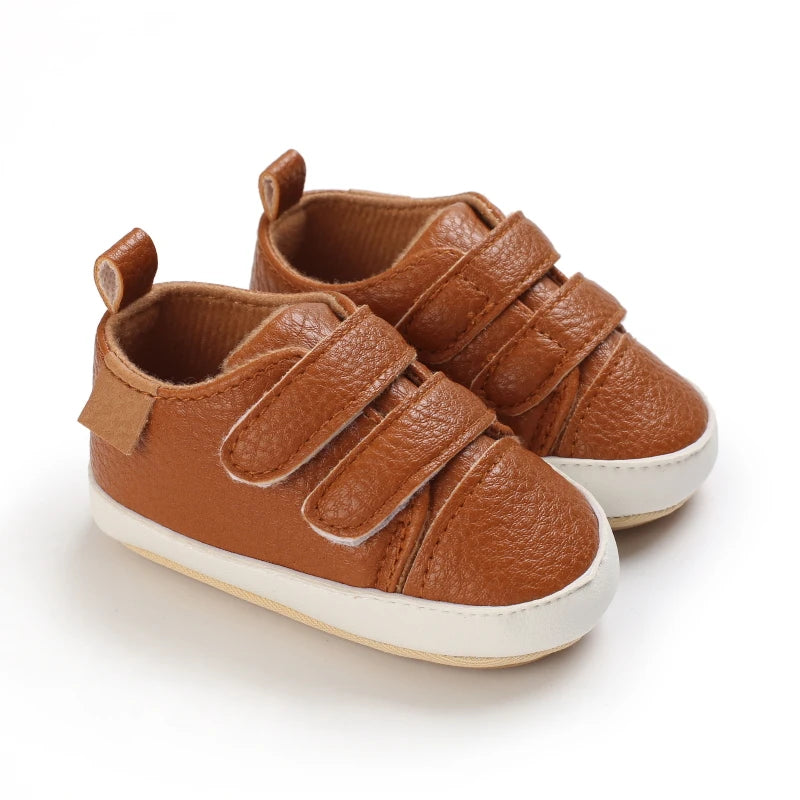 New Baby Shoes Retro Leather Boy Girl Shoes Multicolor Toddler Rubber Sole Anti-slip First Walkers Infant Newborn Moccasins