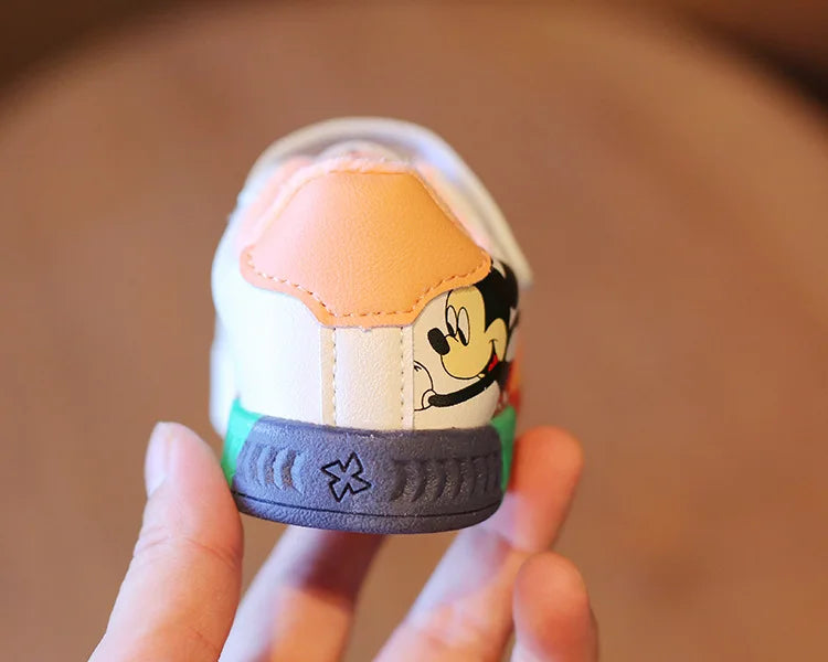 Mickey Minnie Zapatos casuales para niños niñas Zapatillas deportivas transpirables y suaves para bebés Calzado deportivo al aire libre para niños pequeños Primavera