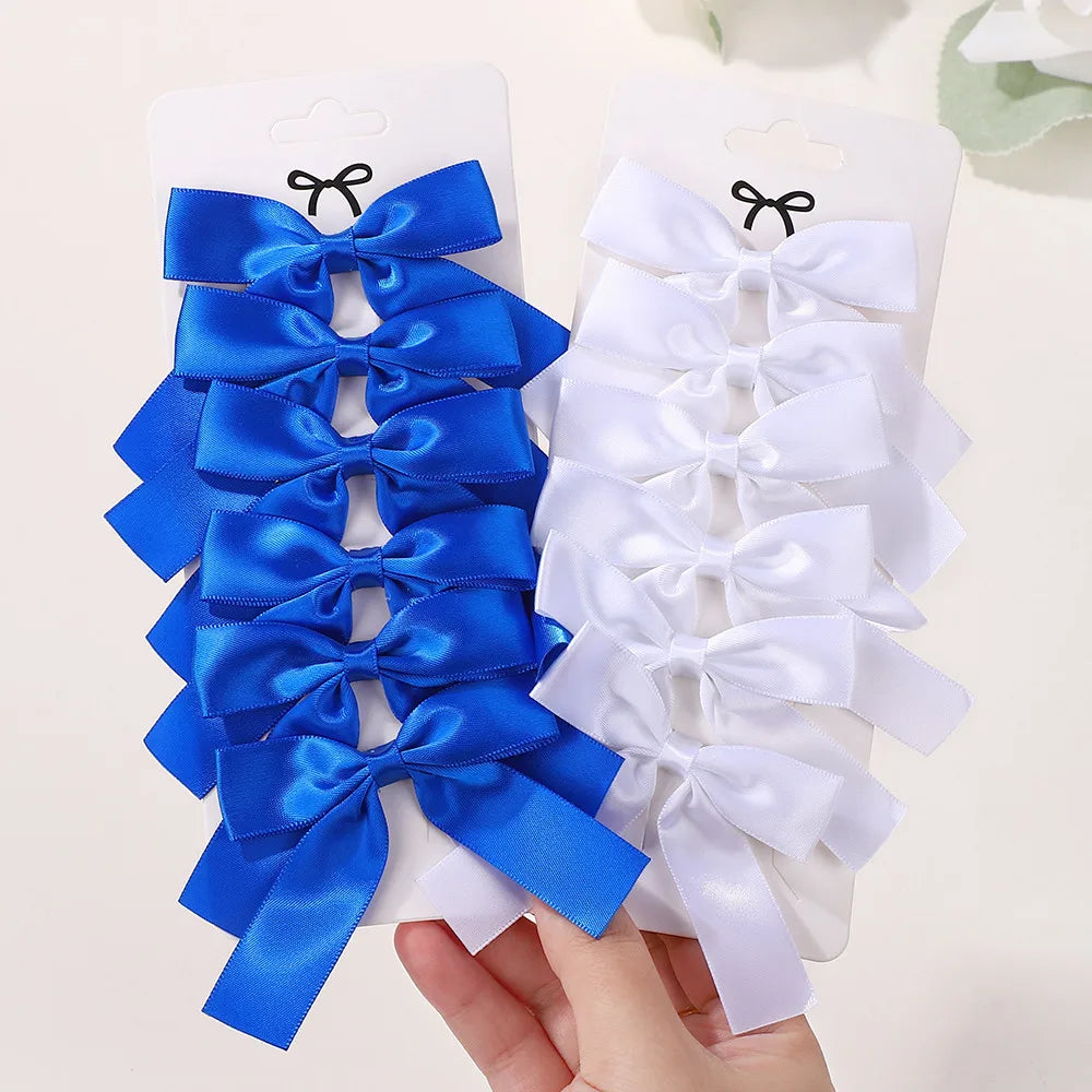 LAZOS DE CINTA 6 horquillas para niña con delicada cinta para accesorios infantiles. Las adorables horquillas de 3.5 pulgadas.