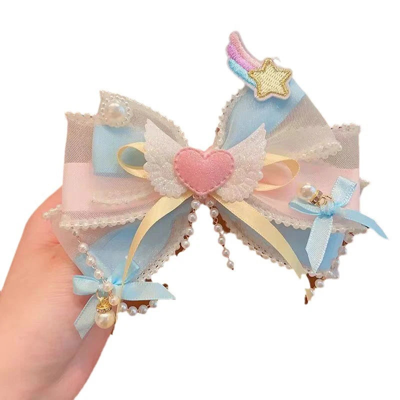 Fashion Princess Bow Hairpins Barrettes Children's Hair Accessories Cute Sweet Girls Hair Headdress