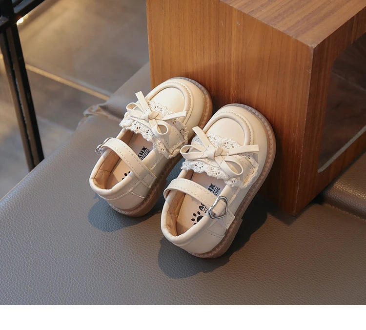 Elegant Baby Shoes Spring Autumn Girls Princess Walking Shoes Fashion Versatile Children's Leather Shoes Kids Flats Breathable