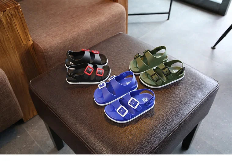sandalias Antiskid Baby Girl Shoes British Non-slip Beach Sandals Kids Shoe Children Sandals Summer Boys PVC Buckle Kid Slippers