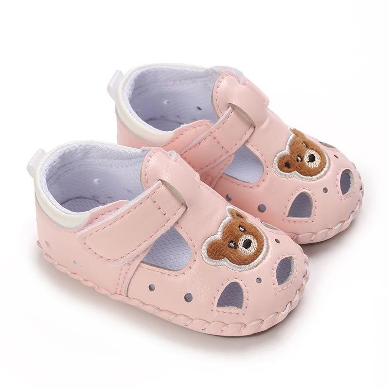 Breathable New Cute Little Bear Baby Sandals Infant Girls Shoes Princess Rubber Sole Non-slip Toddler First Walkers
