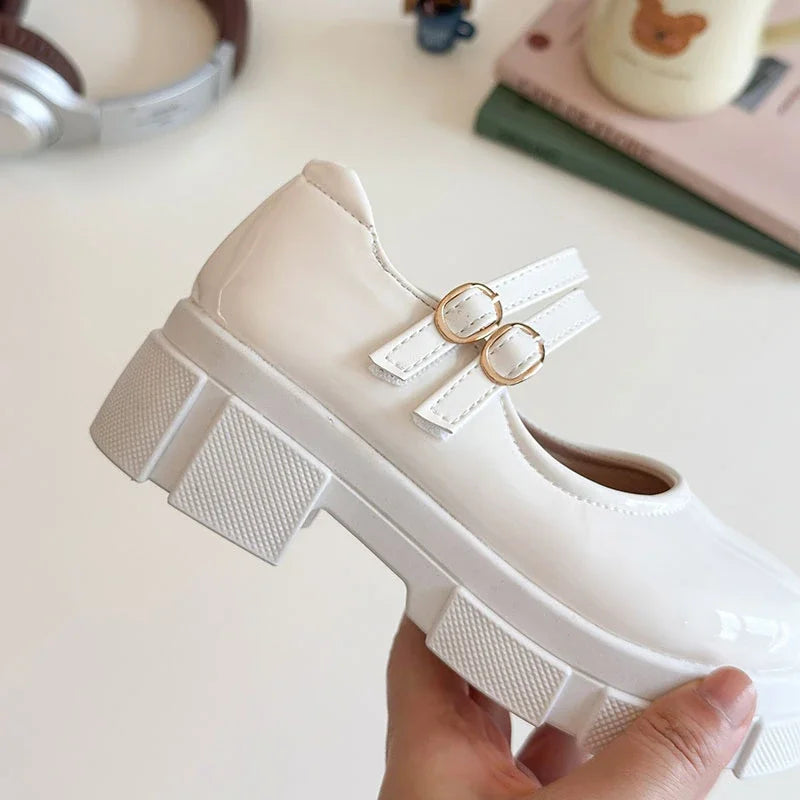 Children Leather Shoes for Girls 2025 Spring Autumn New Fashion Korean Style Soft Bottom Anti-slippery Versatile Mary Jane Shoes