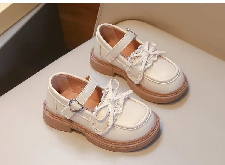 Children Leather Shoes for Girls Fashion Casual Mary Janes with Bow-knot Classic British Style Vintage Retro College Design New
