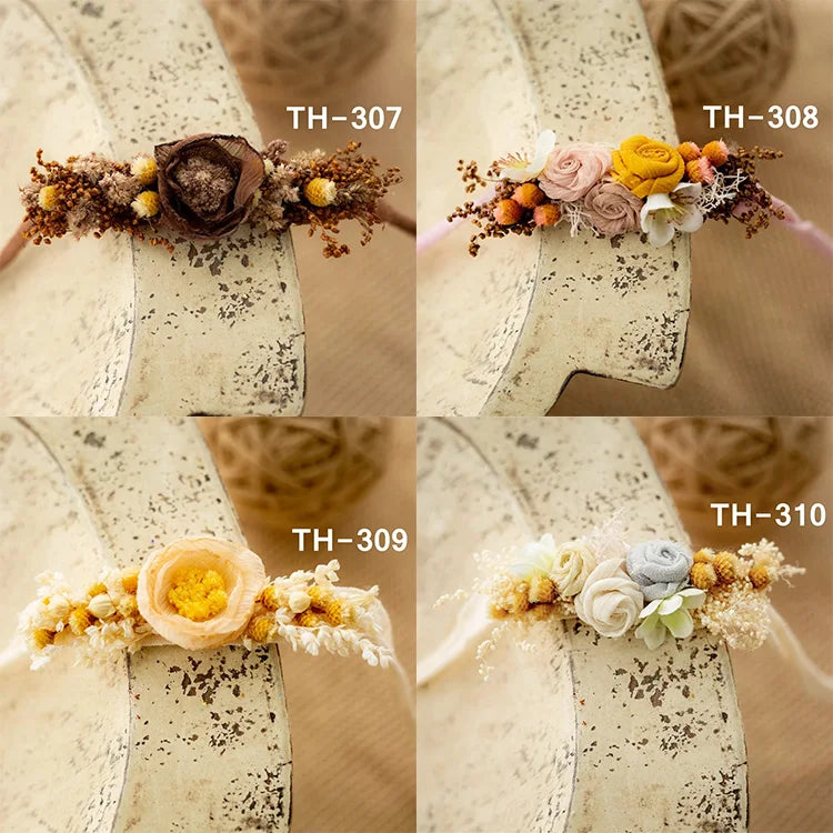 Baby Girl Headflower Headband Photography Props Handmade Adjustable Artificial Flower Headdress Studio Babies Photo Accessories