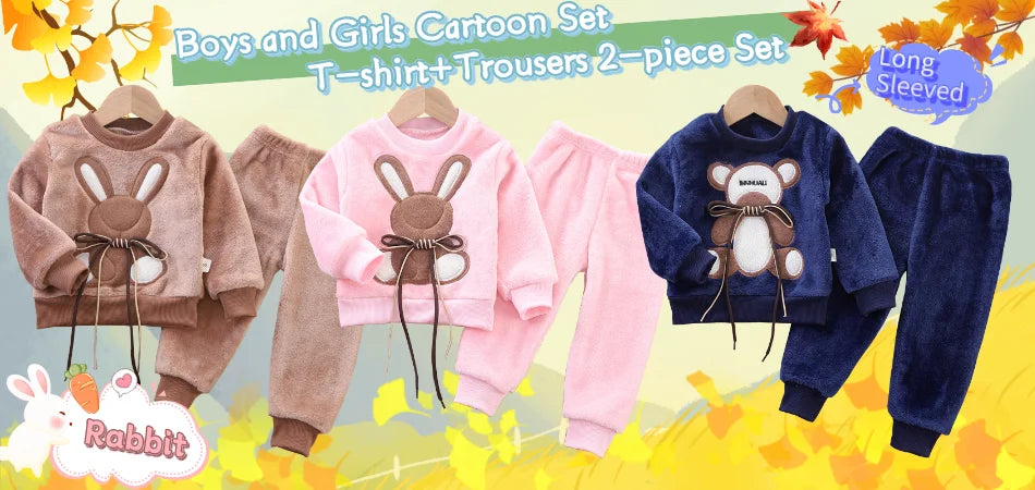 Baby Jungen Kleidung Set Frühling Herbst Sportanzüge für Kinder Cartoon 3D Tasche Sweatshirts Hosen 2tlg. Trainingsanzüge für Jungen Outfits