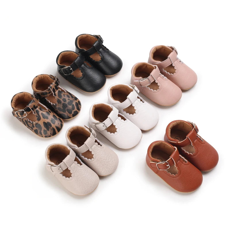 Zapatos de Bebé Clásicos Rayas Cuero Niño Niña Multicolor Suela de Goma Antideslizante Primeros Pasos Mocasines de Bebé