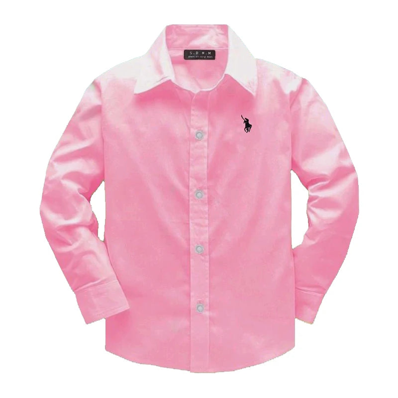 Boys Clothing shirts Autumn Long Sleeve embroidery Little Horse pattern Children Tops Birthday party Kids shirt school uniform