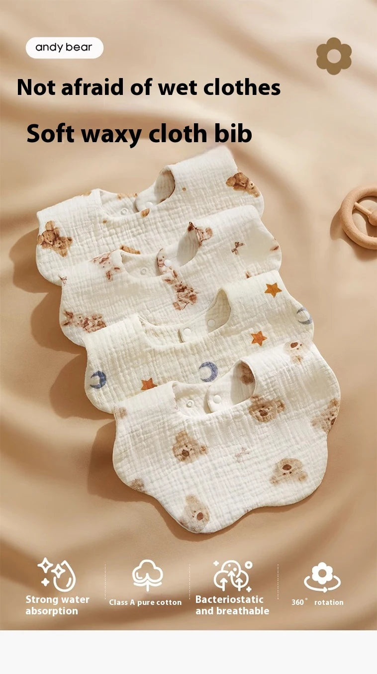 AIBEDILA Soft Baby Bibs Bandana Saliva Towels Burp Cloths Newborn Infant Toddler 0-1Y Comfortable Waterproof Feeding Bibs 2/3/4﻿