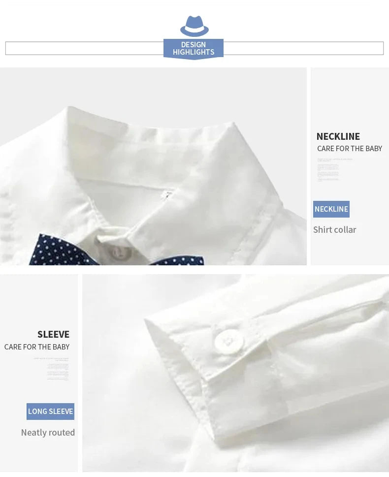 Autumn Spring Toddler Boy Clothes Kids Boys Wedding Suits Striped Vest + White Shirt + Pants Boy Outfits Children Outerwear