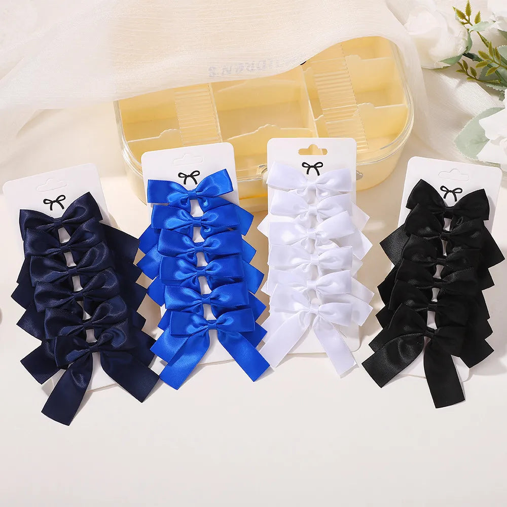 LAZOS DE CINTA 6 horquillas para niña con delicada cinta para accesorios infantiles. Las adorables horquillas de 3.5 pulgadas.