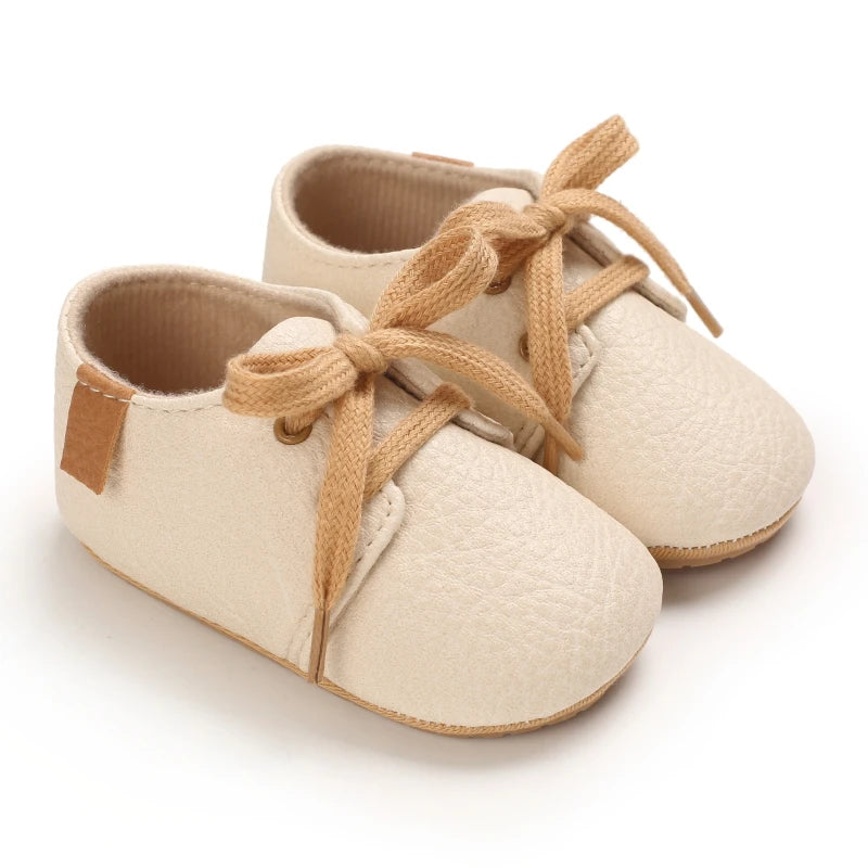 New Baby Shoes Retro Leather Boy Girl Shoes Multicolor Toddler Rubber Sole Anti-slip First Walkers Infant Newborn Moccasins