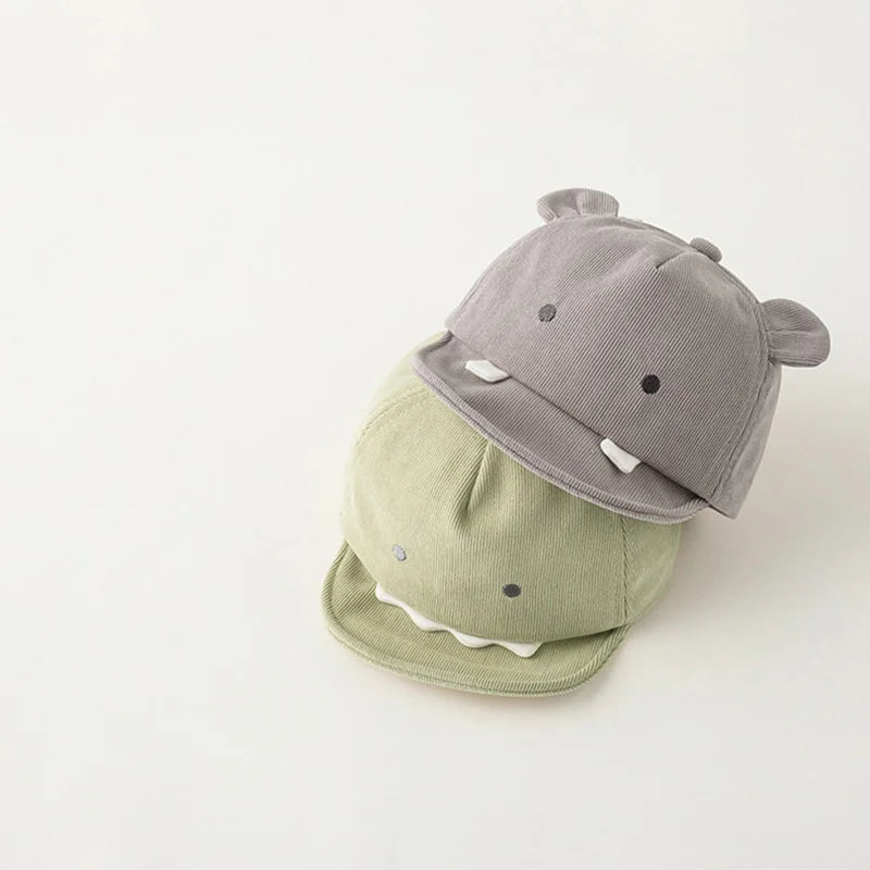 Cute Animal Baby Baseball Hat Cartoon Dinosaur Rabbit Infant Peaked Cap Solid Color Kawaii Soft Brim Kids Sun Hats