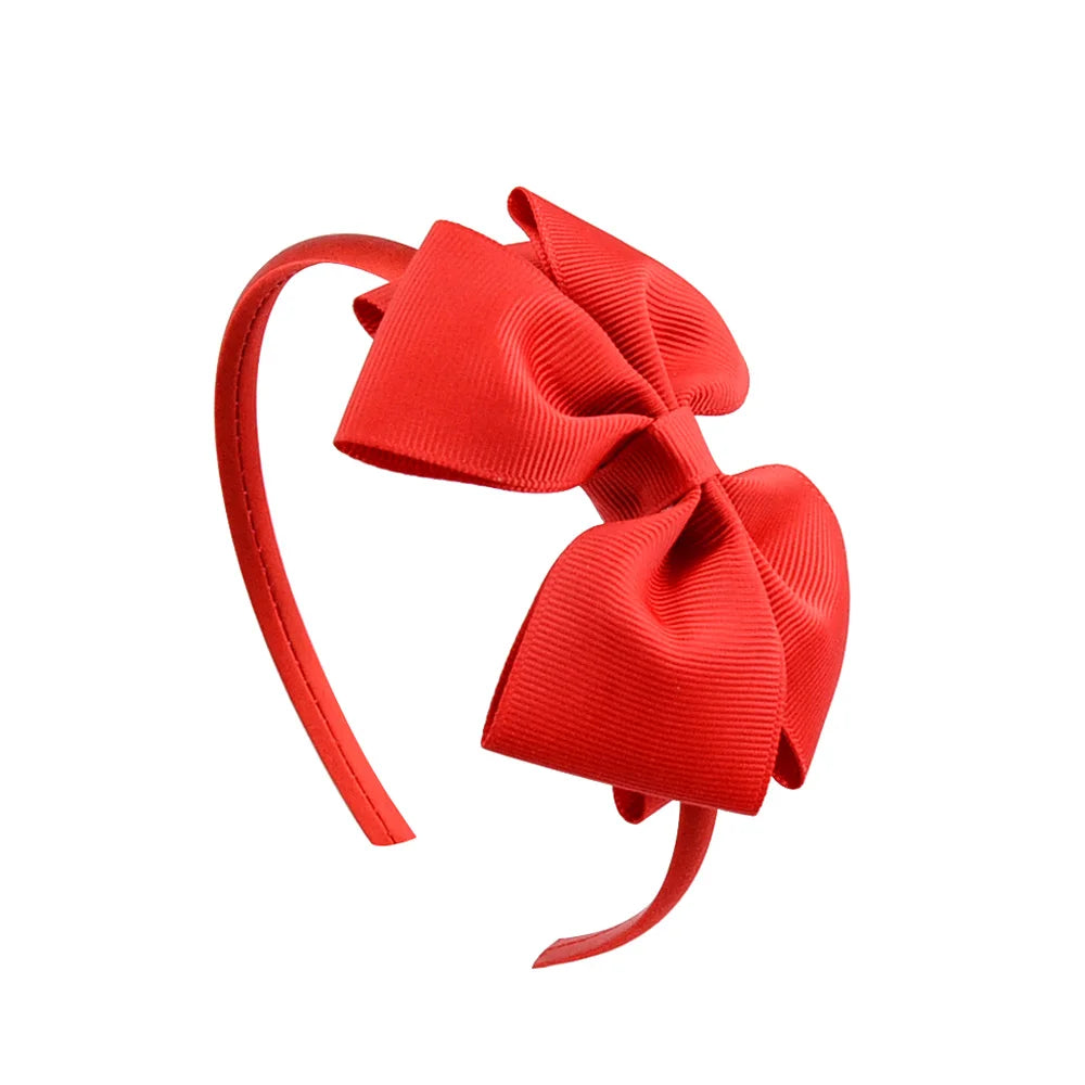 1 Piece Ribbon Handmade Hair Bows Hairbands for Baby Girls 20 Colors Cute Bowknot Solid Color Headband Headwear Hair Accessories