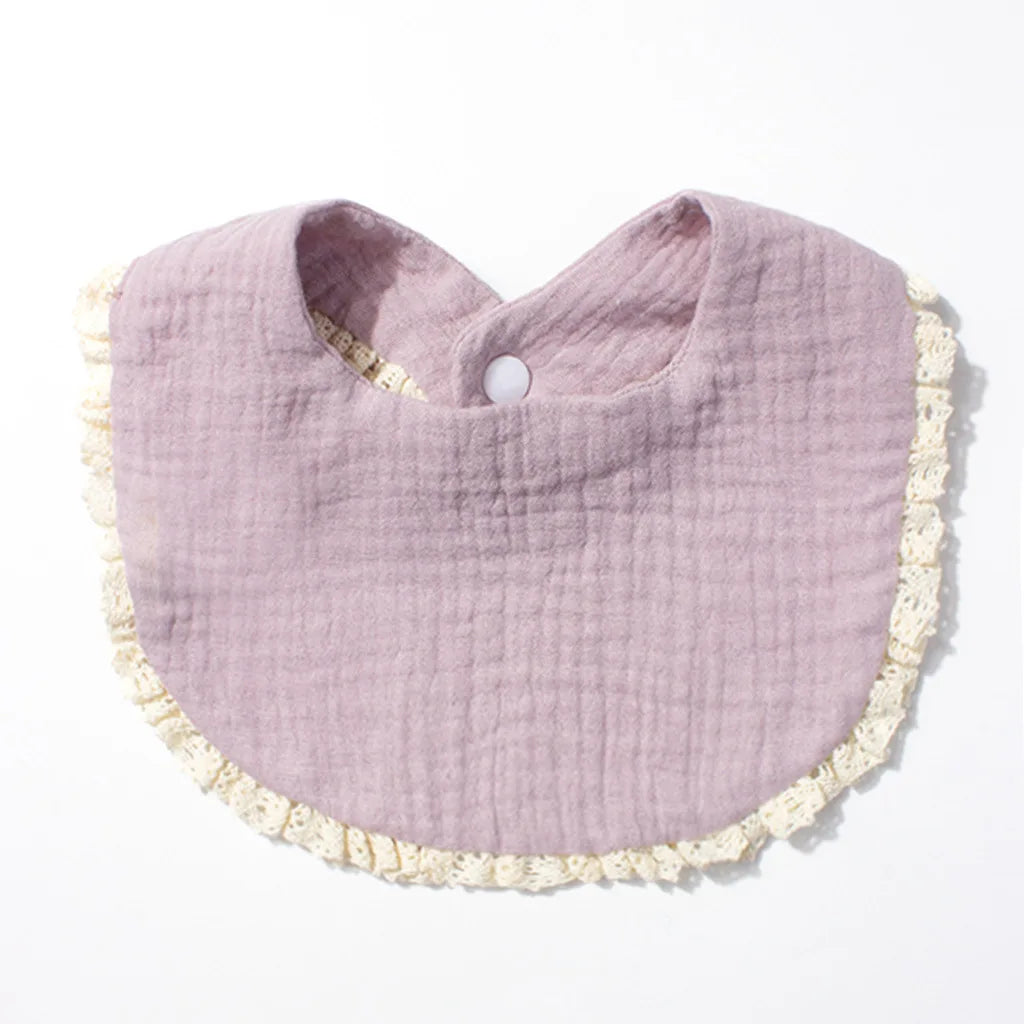 Double-Layer Pure Cotton Class a Newborn Bib Baby Absorbent Gauze Drool Cloth Photo Prop Soft Comfortable Unisex 0-3 Months