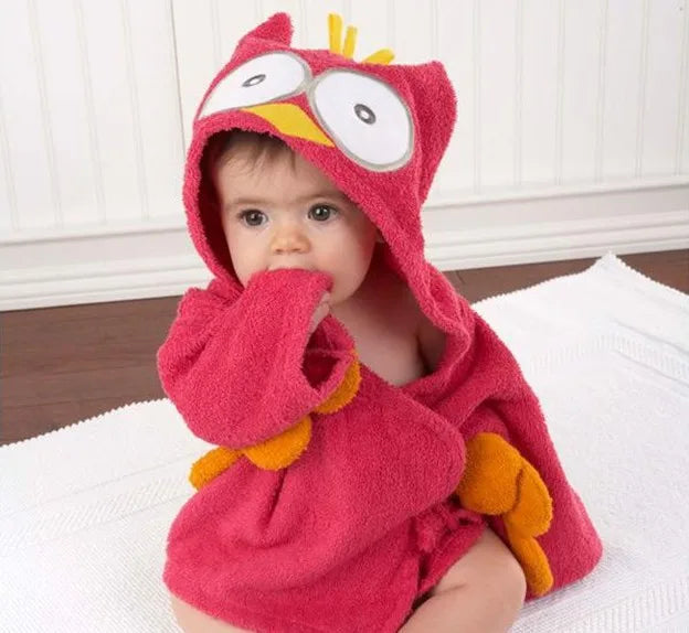 Cotton Baby Robe Bath Towel Cartoon Hoodies Infant Girls Boys Sleepwear Bath Blanket Kids Soft Bathrobe Pajamas Kids Clothing
