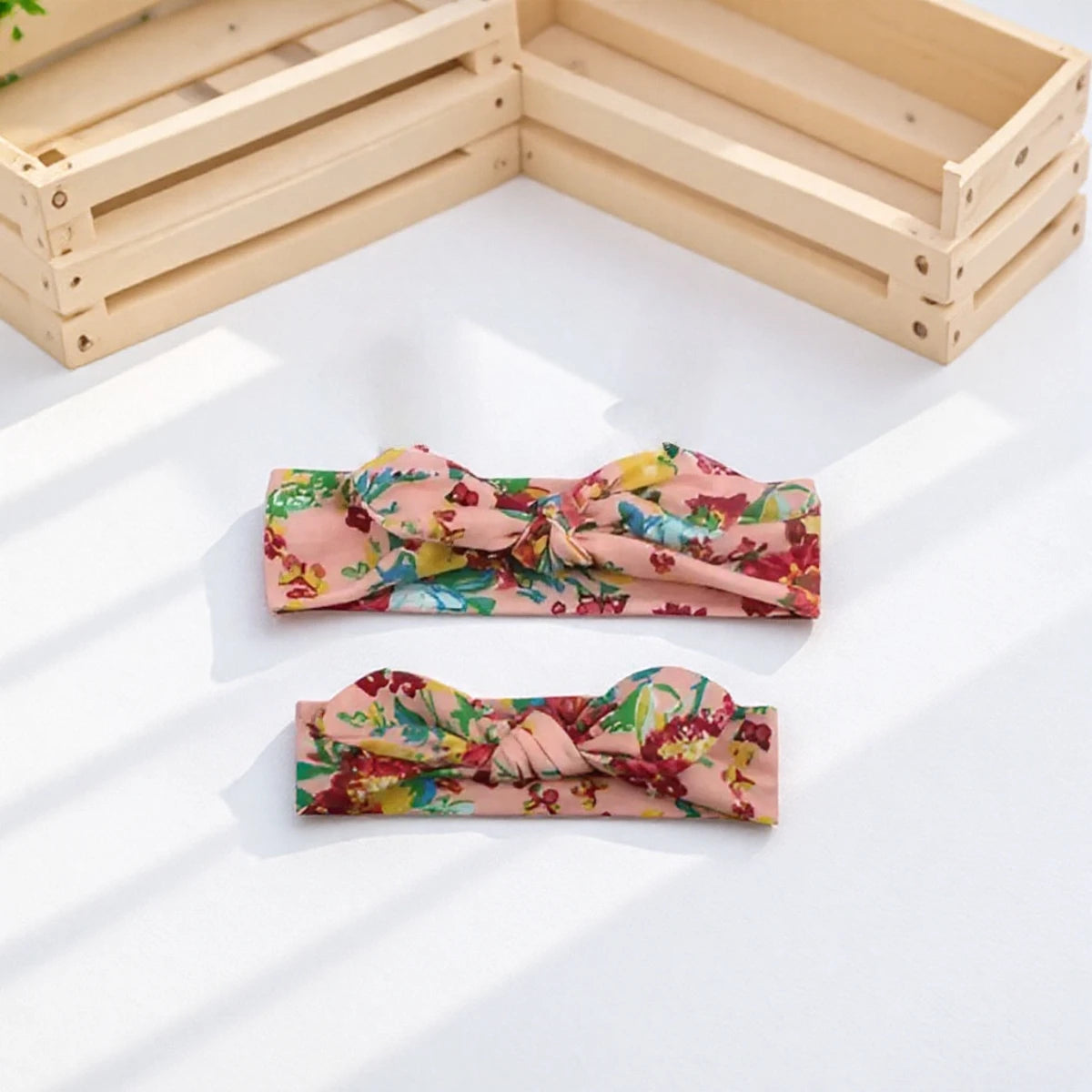 New Mother & Baby Bunny Ears Headbands 2PCS - Bow Hair Accessories Elastic Headband for Infants Toddlers Girls