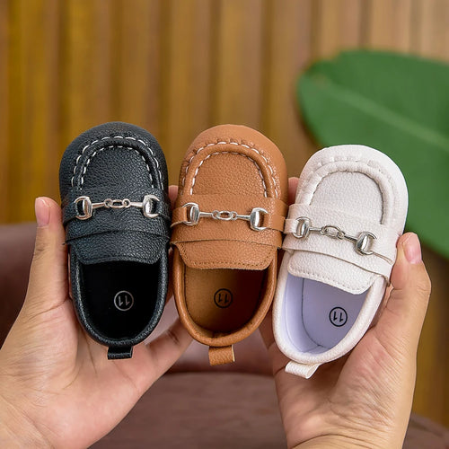 Baby British-Style Loafers, Soft-Soled Pre-Walker Shoes for 0-1 Year Old Babies