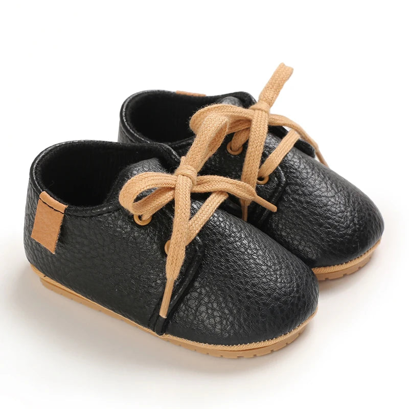 New Baby Shoes Retro Leather Boy Girl Shoes Multicolor Toddler Rubber Sole Anti-slip First Walkers Infant Newborn Moccasins