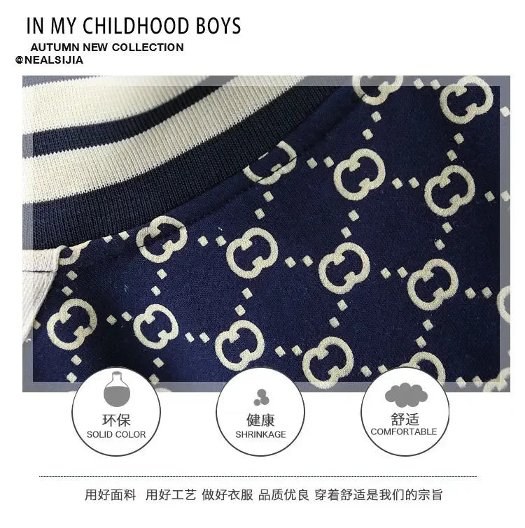 Conjuntos de ropa para niños primavera otoño moda infantil abrigos de algodón+pantalones 2 piezas chándales para bebés niños trajes deportivos niños pequeños 2-12