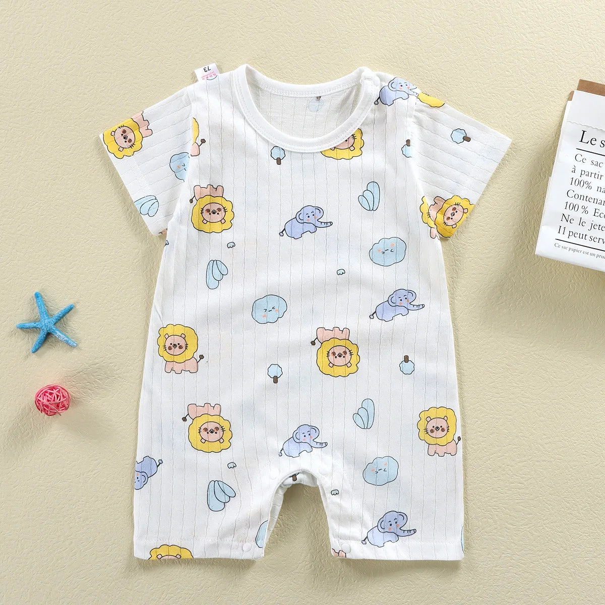 2025 Climbing Clothes Pure Cotton Summer New Version Of Male Baby Thin Female Short Sleeved Children Onesies Kids Clothes