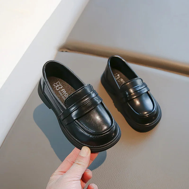 Children Leather Shoes for Boys Girls Kids Loafers Slip-on School Flats Casual Sneakers for Wedding Formal Occasions Party 23-35