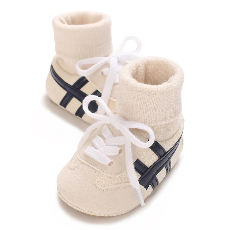 Zapatos de bebé de primavera y otoño para niños y niñas de 0 a 1 año, zapatos y calcetines que no se caen, suela suave antideslizante, zapatillas de 6 a 12 meses