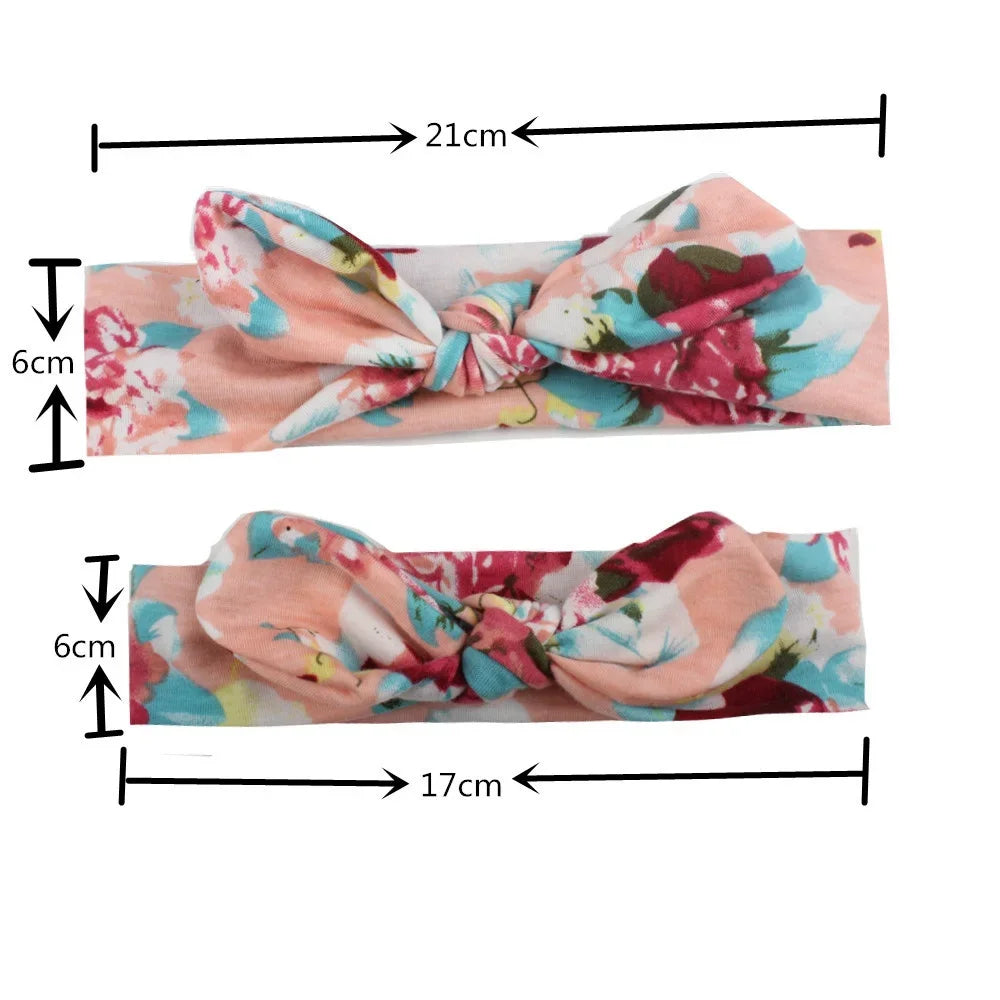 New Mother & Baby Bunny Ears Headbands 2PCS - Bow Hair Accessories Elastic Headband for Infants Toddlers Girls