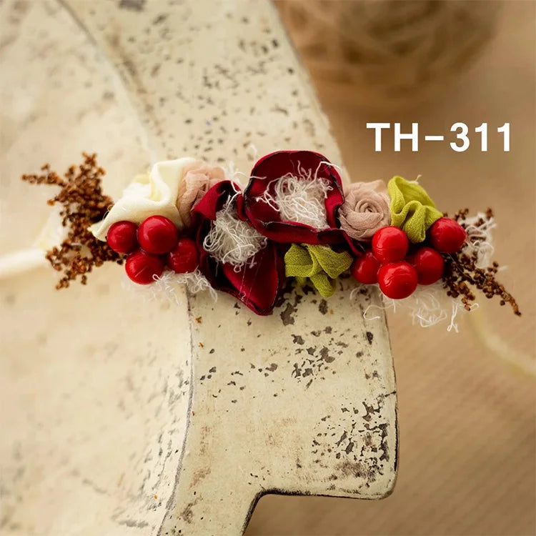 Baby Girl Headflower Headband Photography Props Handmade Adjustable Artificial Flower Headdress Studio Babies Photo Accessories