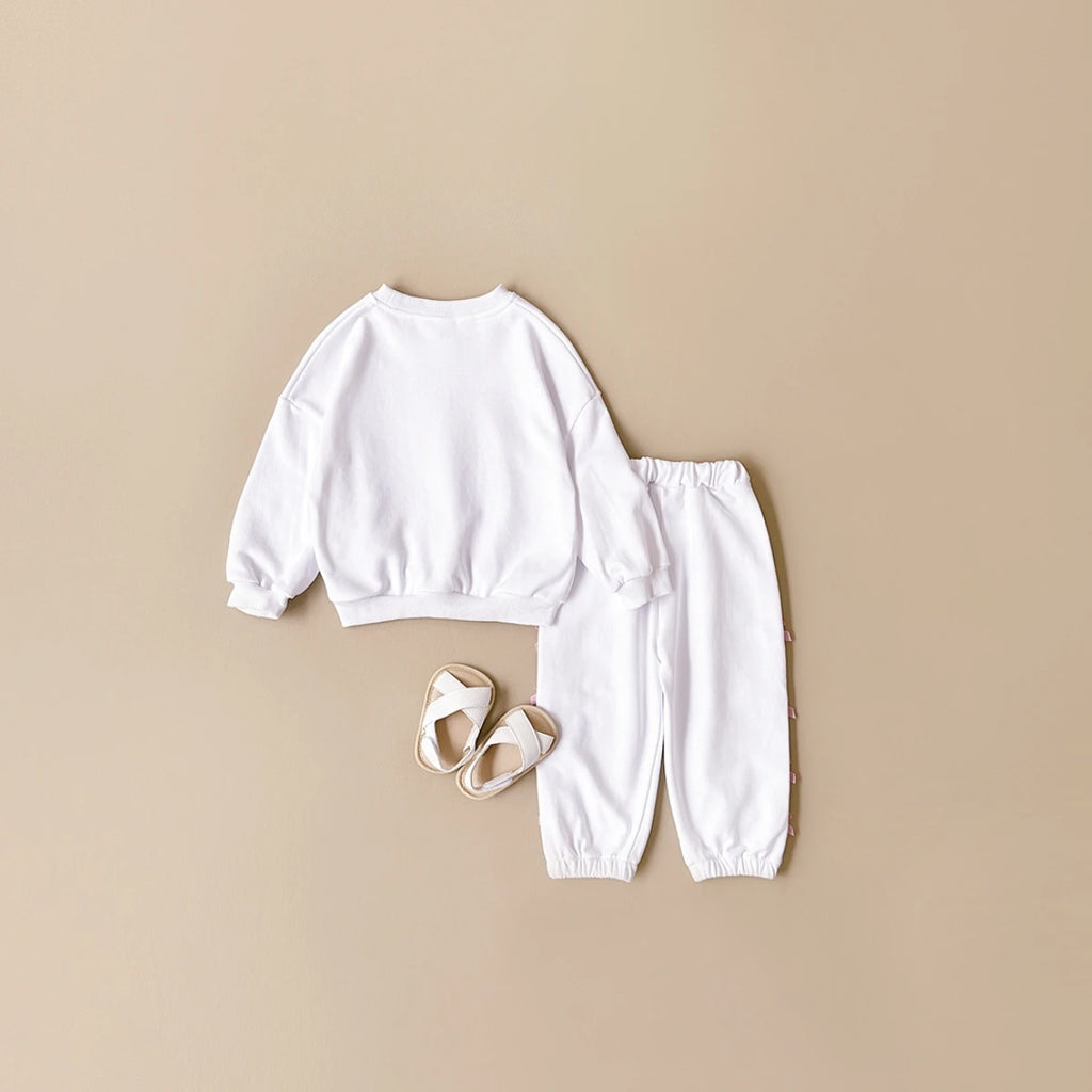 Baby Girl Clothes Toddler Sets Cotton Love Sweatshirt Long Sleeve Top+Bow Pants Spring Newborn Kids Clothing Infant Outfit Suits