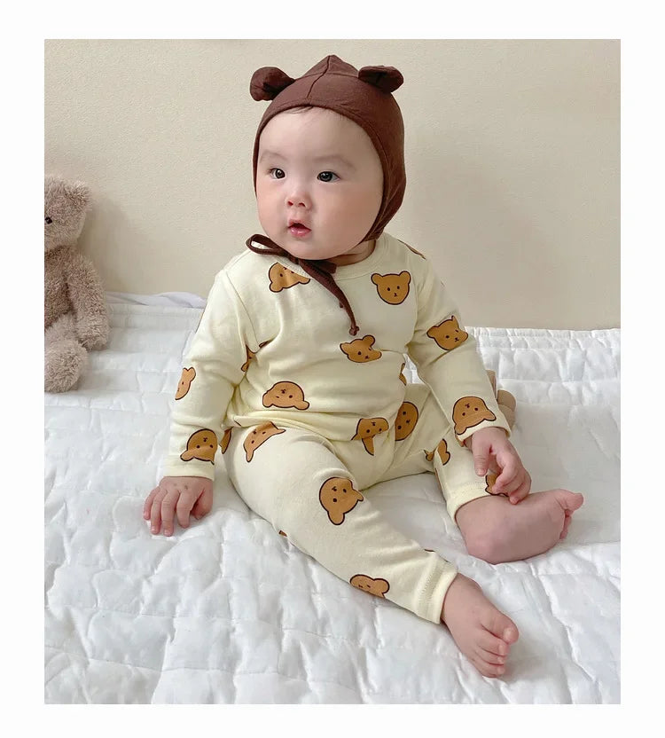 Babykleidung 2-teilige Sets Herbst Winter Baby Schlafanzug Set Unterwäsche Zweiteiler Baumwolle Baby Junge Langarm-Outfit