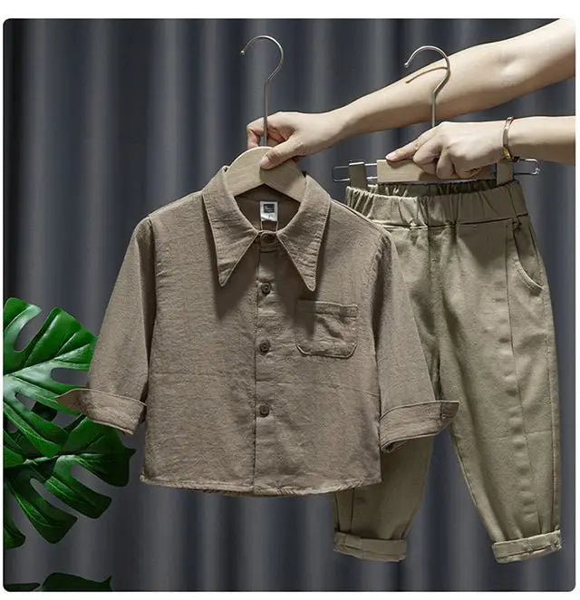 Baby Boy Clothing Suit 2024 Spring Autumn Knitted Sleeveless Sweater Vest + Shirts + Pants Boys Outfit Kids Set