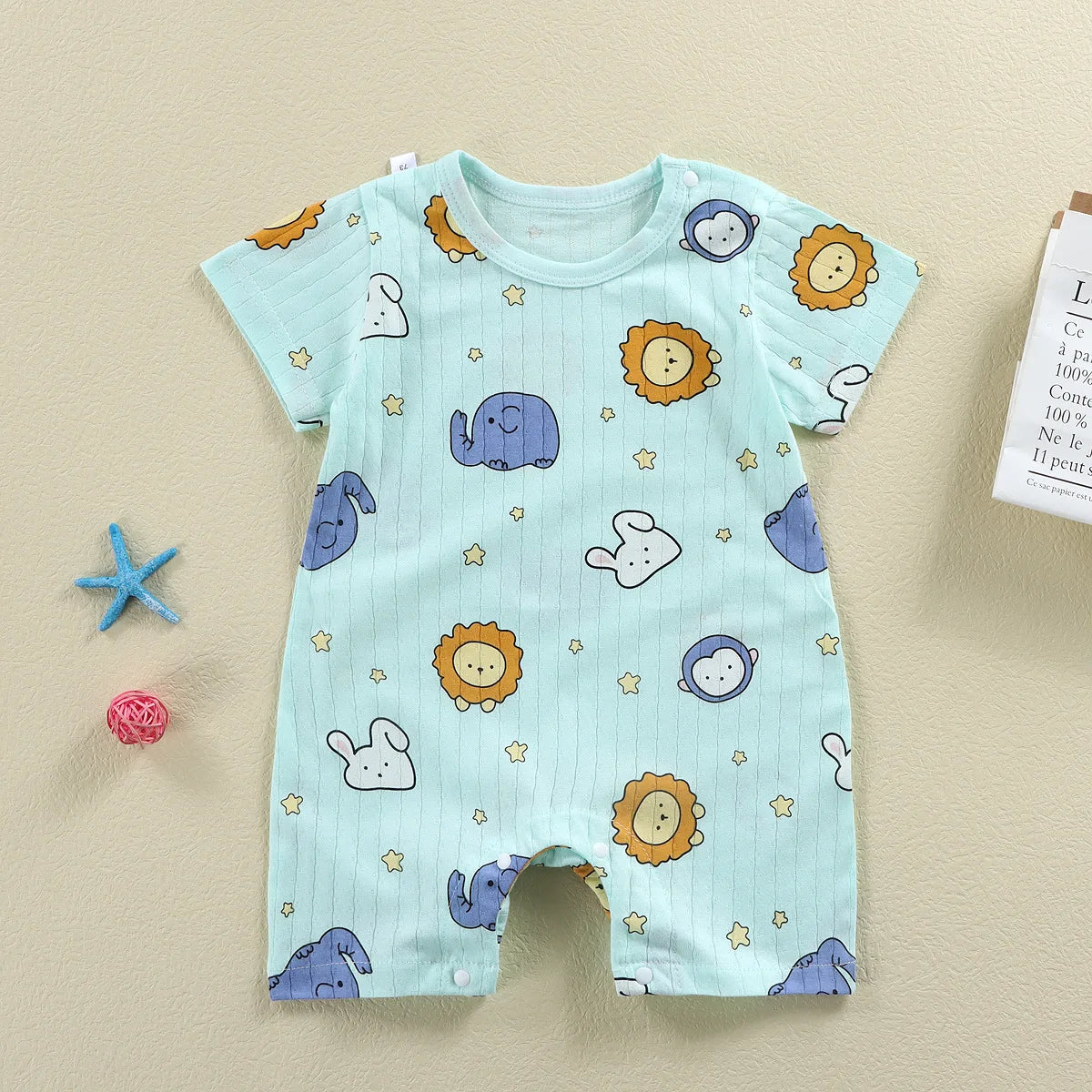 2025 Climbing Clothes Pure Cotton Summer New Version Of Male Baby Thin Female Short Sleeved Children Onesies Kids Clothes