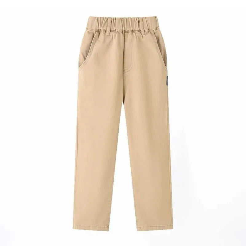 Children's Clothing Boys And Girls Casual Pants Spring Autumn 2023 New Fashion Black White Student Costumes Big 100%  Cotton