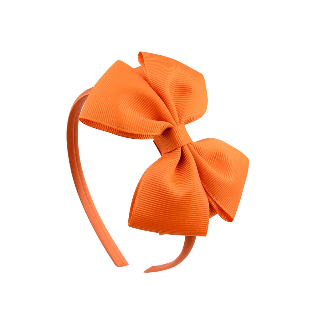 1 Piece Ribbon Handmade Hair Bows Hairbands for Baby Girls 20 Colors Cute Bowknot Solid Color Headband Headwear Hair Accessories