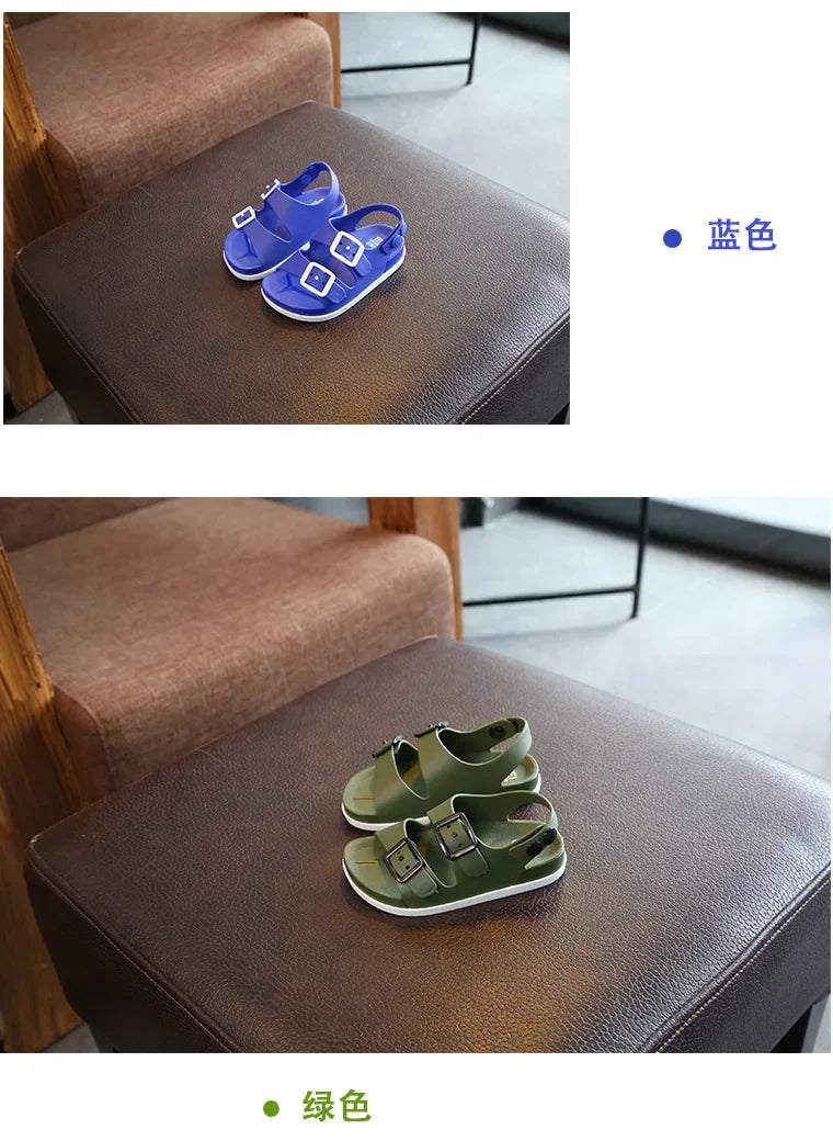sandalias Antiskid Baby Girl Shoes British Non-slip Beach Sandals Kids Shoe Children Sandals Summer Boys PVC Buckle Kid Slippers