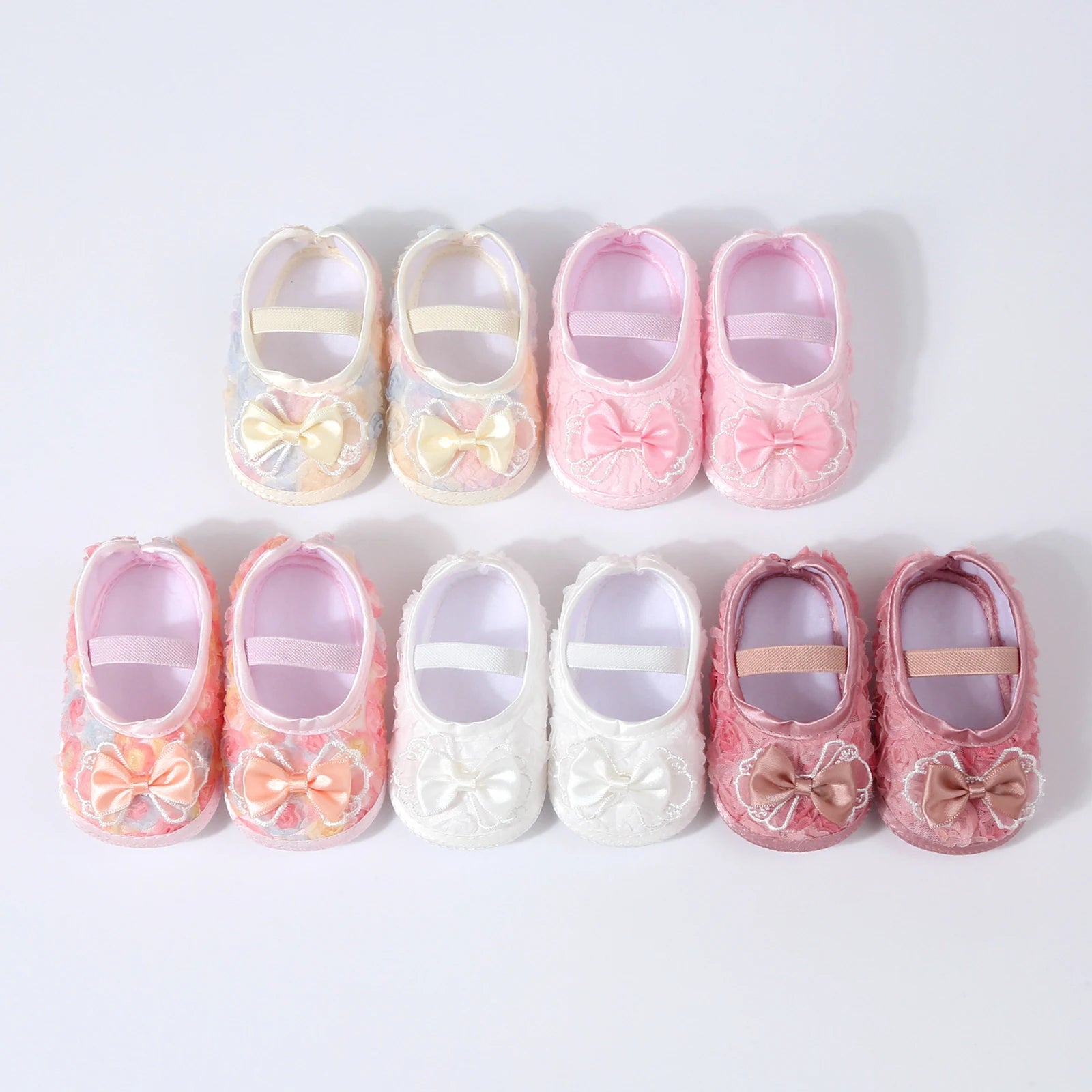 0-12months Baby Girls Shoes Soft First Walking Shoes  for infant girls Lace Bow Decorated Princess Shoes