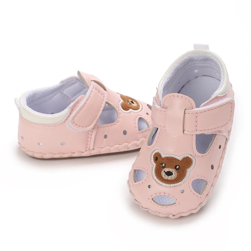Breathable New Cute Little Bear Baby Sandals Infant Girls Shoes Princess Rubber Sole Non-slip Toddler First Walkers