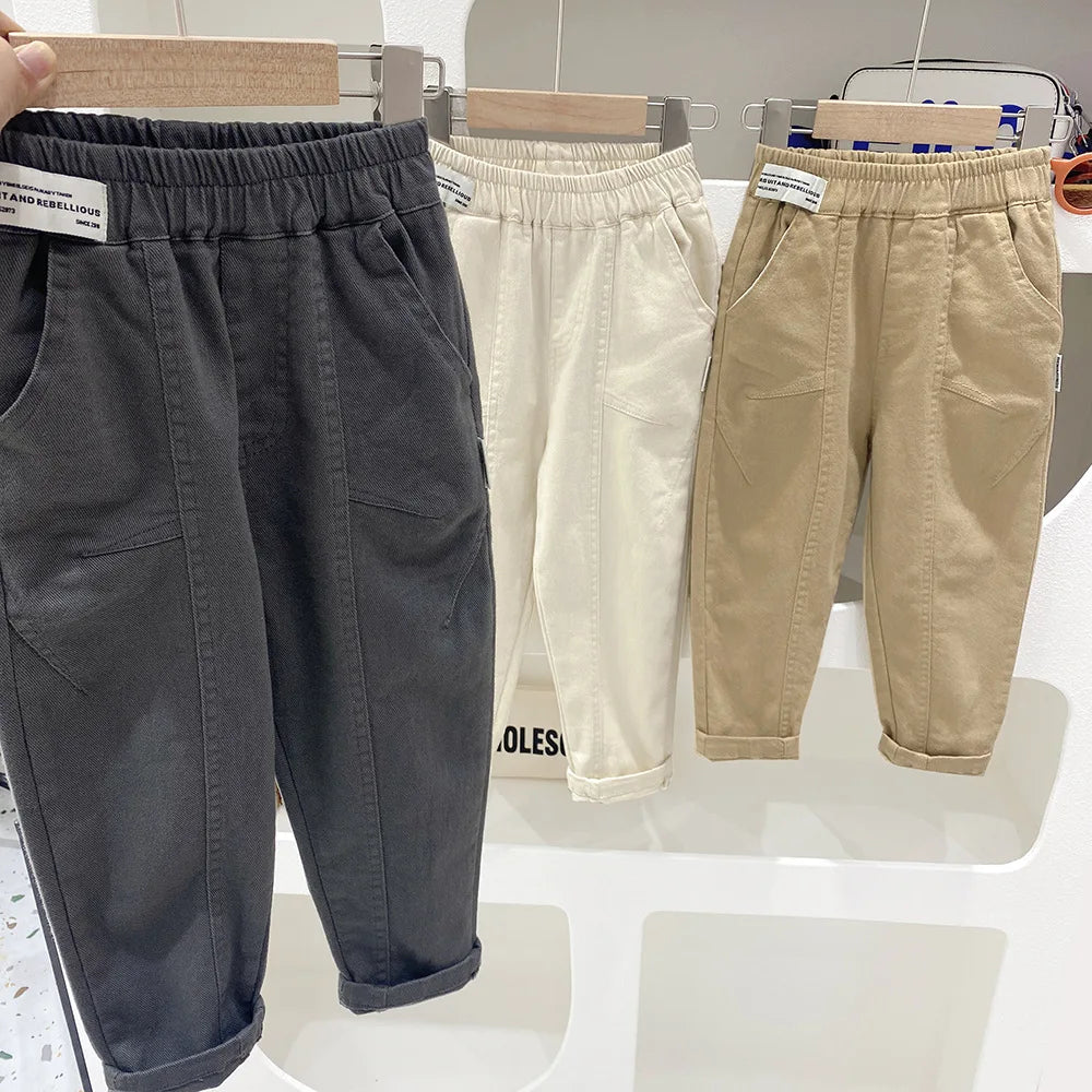 Pantalones de niño, pantalones de primavera y otoño, moda de otoño para niños grandes, estilo occidental, ropa de otoño para niños, pantalones casuales para niños, Bo