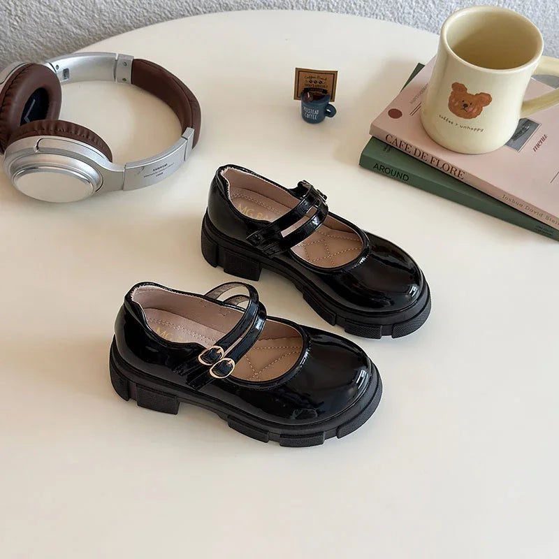 Children Leather Shoes for Girls 2025 Spring Autumn New Fashion Korean Style Soft Bottom Anti-slippery Versatile Mary Jane Shoes