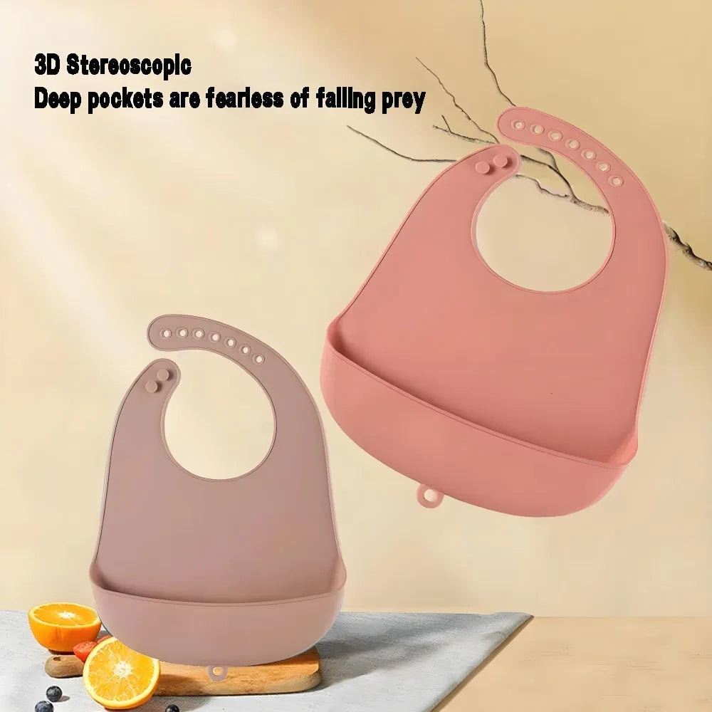 Baby Bib Adjustable Waterproof Bibs Babies Soft Edible Silicone Newborn Saliva Dripping Towel Drooling Children Scarf BPA Free